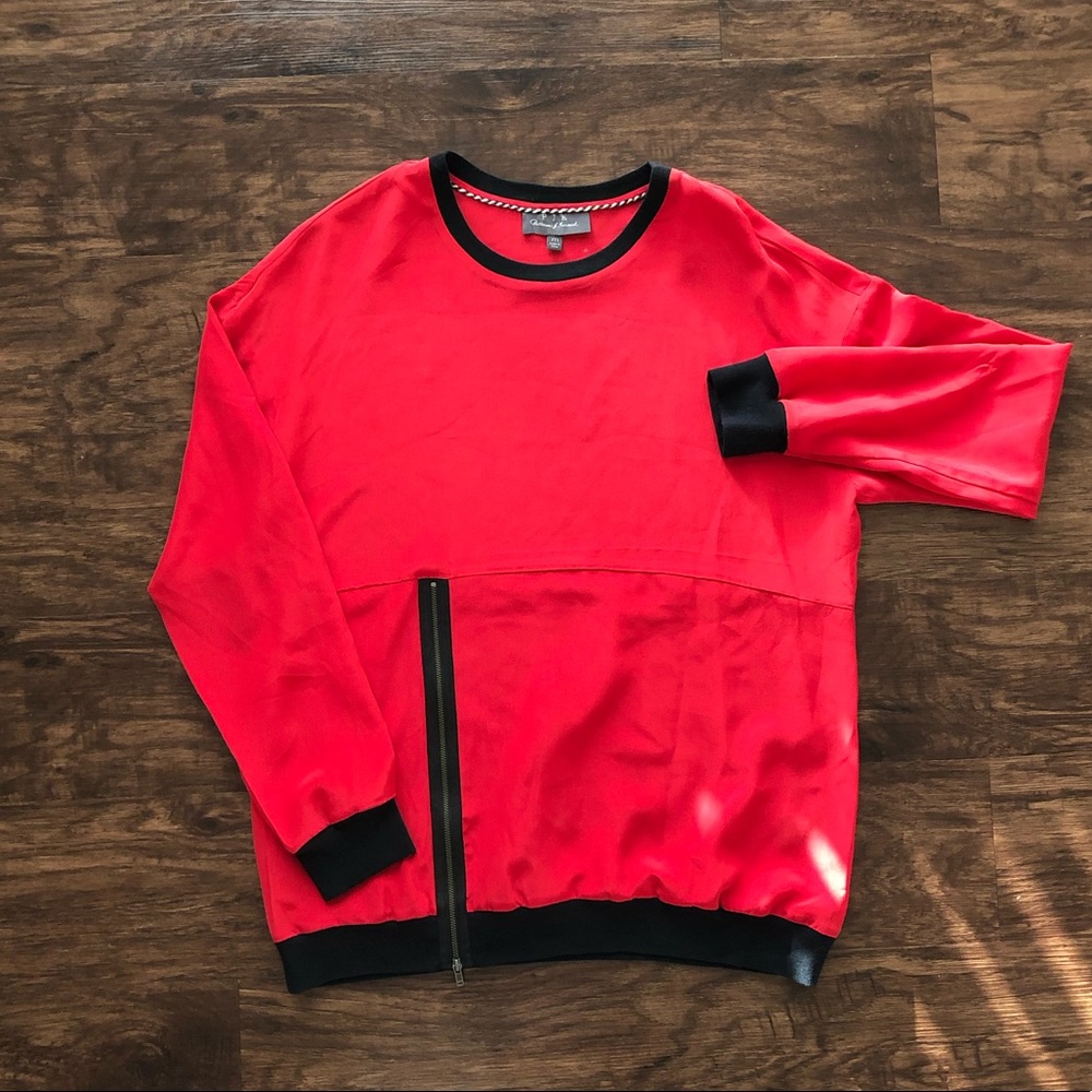 PJK Patterson J Kincaid: Red Silk Blouse